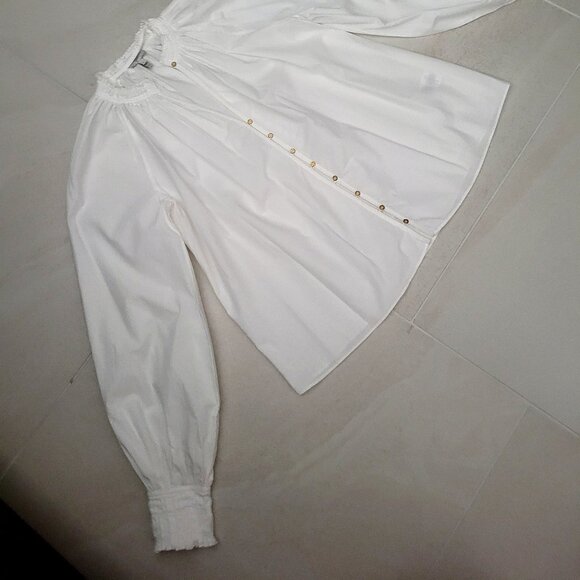 Joie 100% Cotton White Long Sleeve Button Down Shirt. Size M - Picture 5 of 9